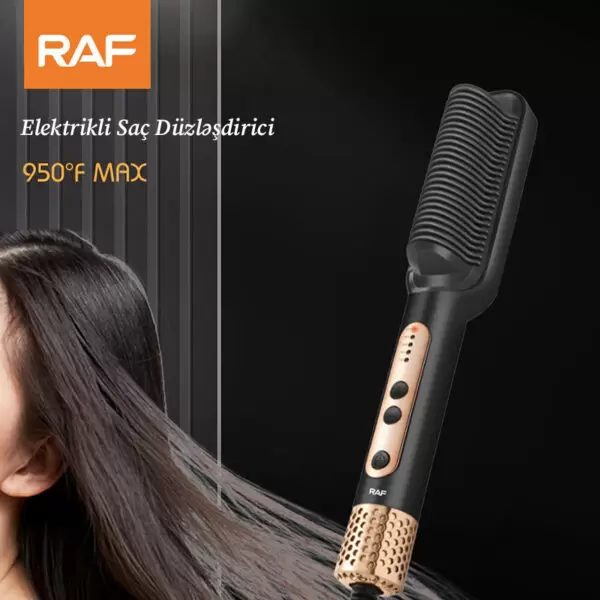 ⁦مشط تمليس معدني ماركة RAF لجميع أنواع الشعر بتقنية الأيونات المضادة للتلف⁩ - الصورة ⁦4⁩