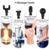 جهاز مساج متعدد الوظائف لكامل الجسم Fascial Gun Massager مع 4 رؤوس