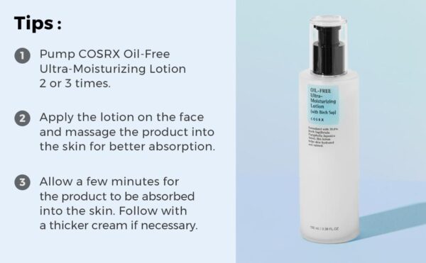 ⁦CosRX Oil-Free Ultra-Moisturizing Lotion with Birch Sap - منتجات كورية اصلية⁩ - الصورة ⁦11⁩