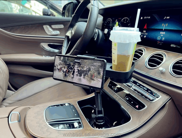⁦حامل هاتف مع صينية طعام Drink Cup Holder Phone Mount⁩ - الصورة ⁦3⁩