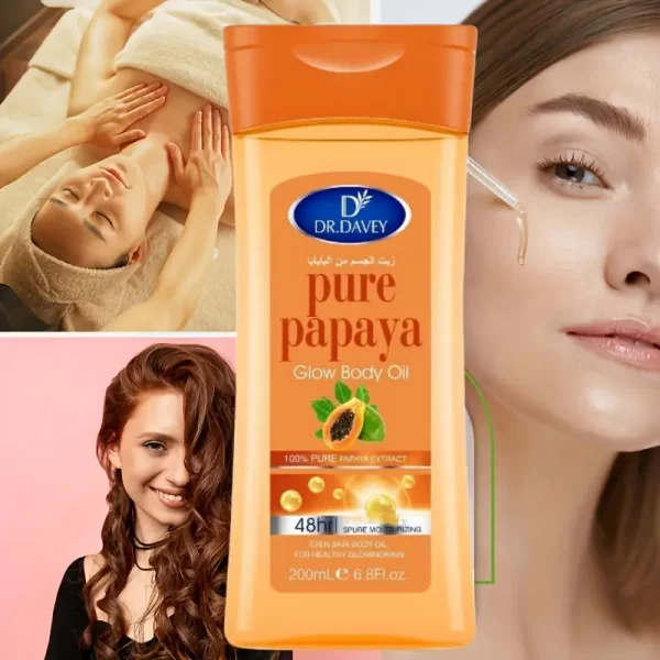 ⁦زيت الجسم في البابايا النقي Papaya  ترطيب يدوم حتى 48 ساعة توحيد لون البشرة⁩ - الصورة ⁦2⁩