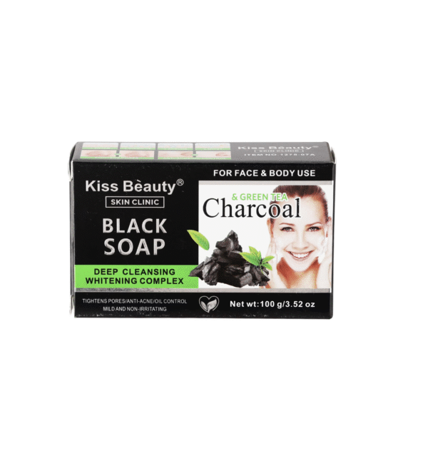 صابون الفحم من Kiss Beauty – تنظيف عميق، إزالة الرؤوس السوداء والشوائب