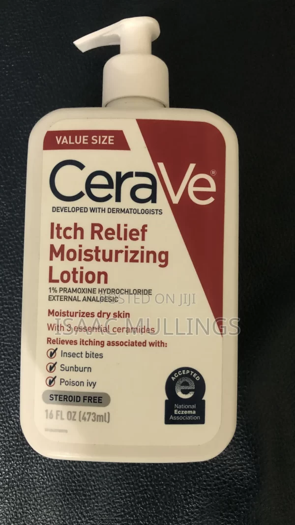 ⁦لوشن CeraVe Itch Relief Moisturizing للبشرة المتهيجة حروق الشمس والخدوش⁩ - الصورة ⁦2⁩