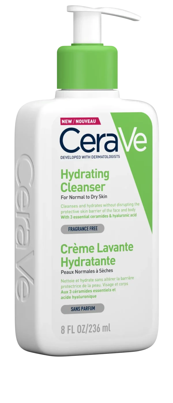 غسول لتنظيف وترطيب البشرة الجافة CeraVe Hydrating Cleanser Ceramides + Hyaluronic Acid حجم 473ml