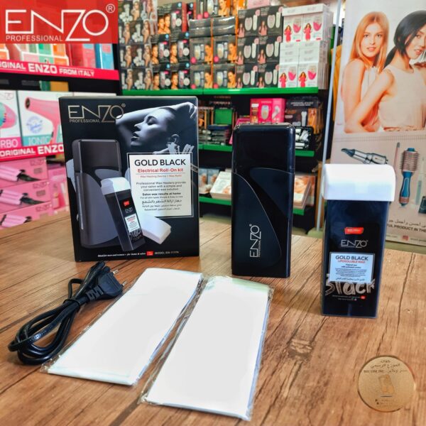 ⁦جهاز واكس ENZO رول كهربائي مع شمع وشرائح إصدار Gold Black⁩ - الصورة ⁦2⁩