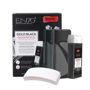 جهاز واكس ENZO رول كهربائي مع شمع وشرائح إصدار Gold Black