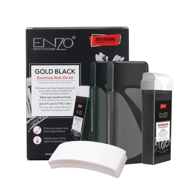 جهاز واكس ENZO رول كهربائي مع شمع وشرائح إصدار Gold Black