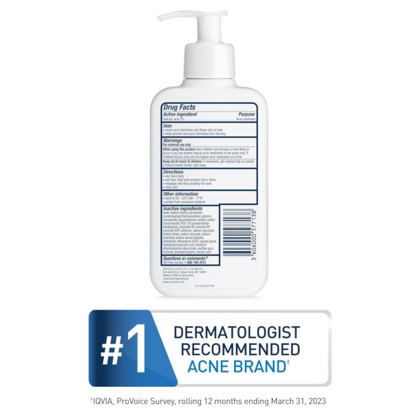 ⁦غسول CeraVe Acne Control Cleanser, 2% Salicylic حجم 236 مل⁩ - الصورة ⁦3⁩
