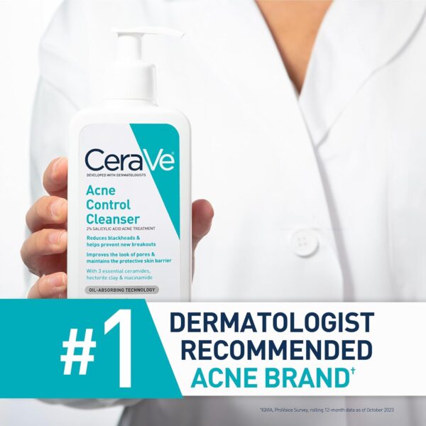 ⁦غسول CeraVe Acne Control Cleanser, 2% Salicylic حجم 236 مل⁩ - الصورة ⁦7⁩