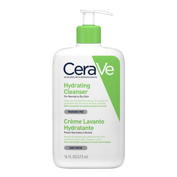 غسول لتنظيف وترطيب البشرة الجافة CeraVe Hydrating Cleanser Ceramides + Hyaluronic Acid حجم 473ml