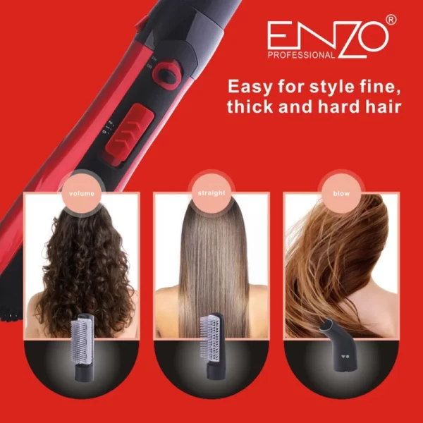 ⁦فرشاة حرارية جهاز 3 في 1 تجفيف، تمليس وتصفيف الشعر One Step Hot Air ماركة ENZO⁩ - الصورة ⁦7⁩