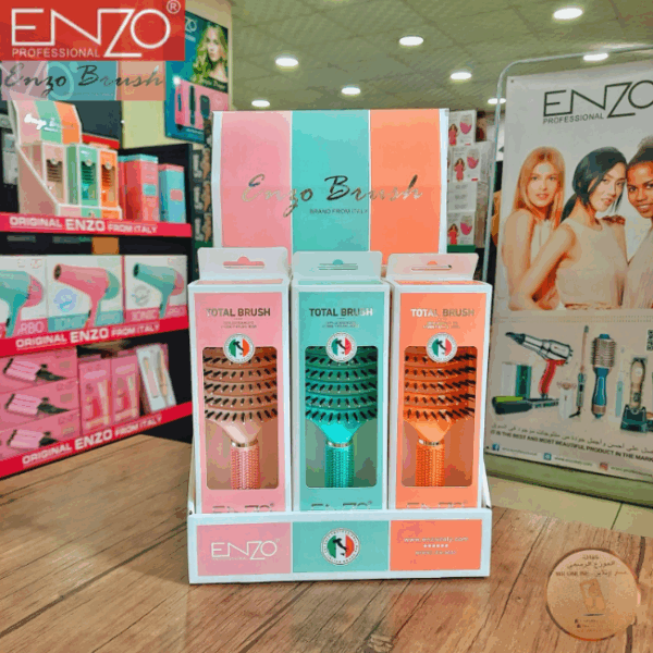 ⁦فرشاة الشعر ENZO  – تصميم مقوس ومهوّى للشعر المبلول والجاف⁩ - الصورة ⁦15⁩