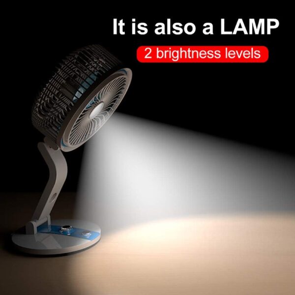 ⁦مروحة قابلة للطي متعددة الاستخدامات – مع إضاءة LED وشحن USB⁩ - الصورة ⁦2⁩