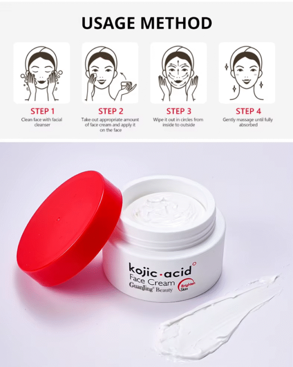 ⁦كريم Kojic Acid تفتيح تجديد وشد البشرة + مع ظرف سيروم هدية⁩ - الصورة ⁦2⁩