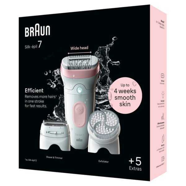 ⁦جهاز Braun Silk-épil 7 نعومة حتى 4 أسابيع 3 رؤوس كامل الجسم⁩ - الصورة ⁦14⁩