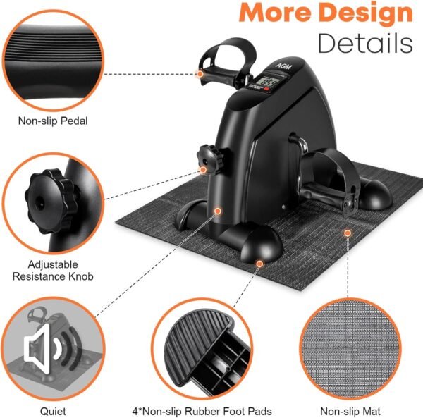 ⁦دراجة تمارين صغيرة مع شاشة رقمية (Mini Exercise Bike with LCD Display)⁩ - الصورة ⁦6⁩