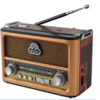 راديو خشبي محمول – 3 نطاقات FMAMSW + بلوتوث + USBTF وكشاف LED (2) راديو كلاسيك محمول + كشاف LED شحن و كهرباء