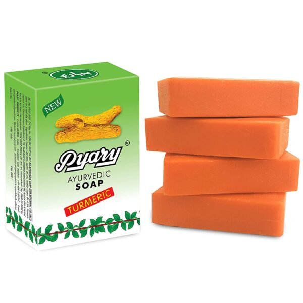 ⁦صابون الكركم ‎Pyary Turmeric Soap‎ - للبشرة الحساسة و حب الشباب والجفاف⁩ - الصورة ⁦2⁩
