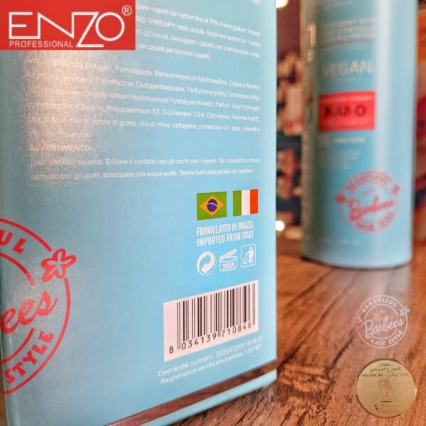 ⁦كيراتين برازيلي من ENZO – إصلاح مكثّف وفرد فوري للشعر التالف (1000 مل)⁩ - الصورة ⁦8⁩