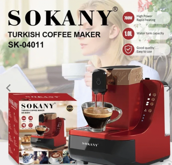 ⁦ماكينة القهوة التركية SOKANY بقدرة 700 واط وسعة 1 لتر⁩ - الصورة ⁦4⁩