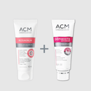 بكج ACM تهدئة الاحمرار + تفتيح البقع وتبيض Rosakalm Anti-Redness +Dépiwhite Advanced Cream