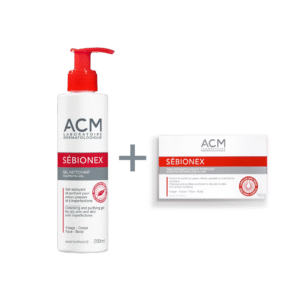بكج ACM روتين حب الشباب + تنظيف عميق Sébionex Cleansing Gel + Purifying Bar