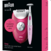 جهاز Braun Silk-épil إزالة شعر + ملحق للاماكن الحساسة مع دقة الإضاءة الذكية