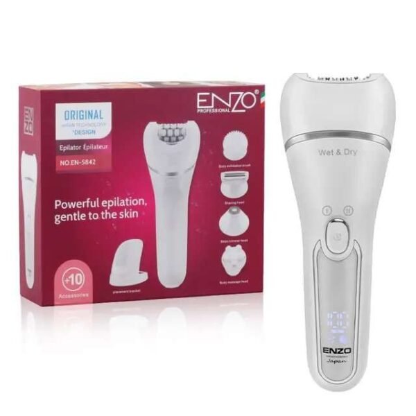 جهاز إزالة الشعر ENZO Professional  – مجموعة احترافية بـ +10 إكسسوارات