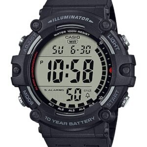 ساعة Casio Illuminator الرياضية الرقمية مناسبة للسباحة والغطس