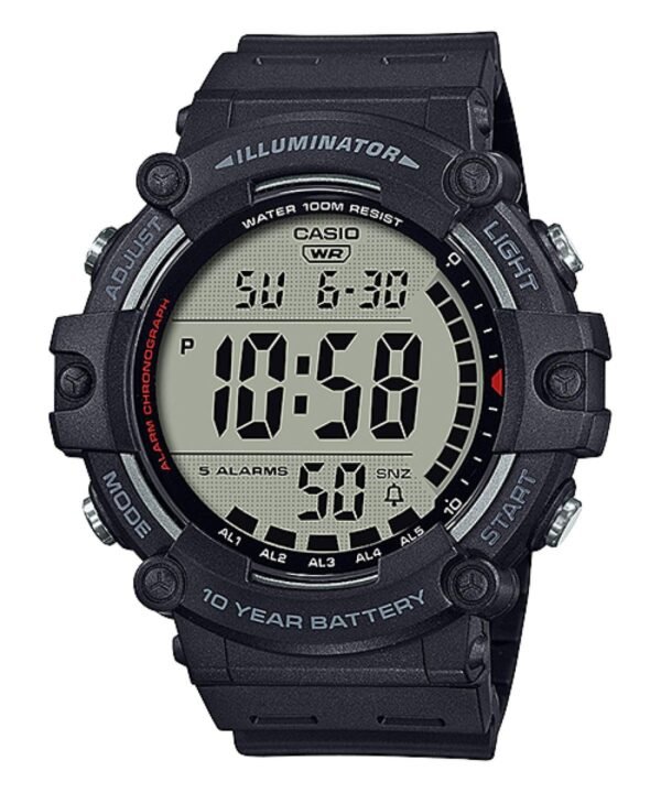 ساعة Casio Illuminator الرياضية الرقمية مناسبة للسباحة والغطس