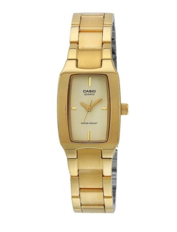 ⁦ساعة Casio نسائية ستيل ذهبي تصميم مستطيل⁩ - الصورة ⁦3⁩