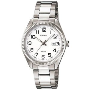 ساعة Casio تصميم ستانلس ستيل أنيق + عرض التاريخ