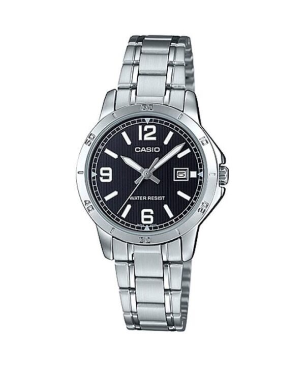⁦ساعة Casio نسائية ستيل ذهبي - تصميم أنيق + تاريخ⁩ - الصورة ⁦3⁩