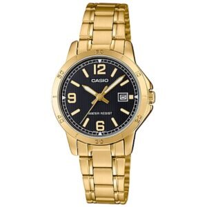 ساعة Casio نسائية ستيل ذهبي - تصميم أنيق + تاريخ