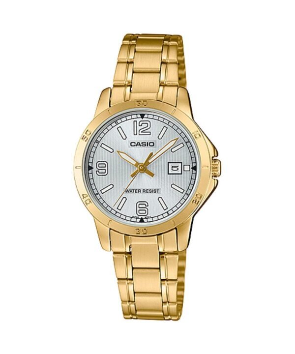 ⁦ساعة Casio نسائية ستيل ذهبي - تصميم أنيق + تاريخ⁩ - الصورة ⁦6⁩