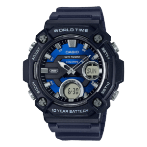 ساعة Casio World Time للرجال مناسبة للسباحة والغطس