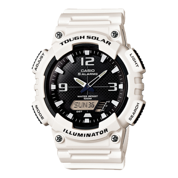 ساعة Casio للرجال عقارب + ديجتال - تعمل بالطاقة الشمسية