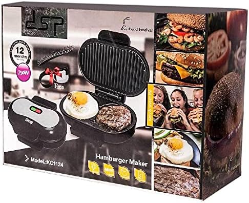 صانعة برغر مزدوجة 750 واط بسطح غير لاصق