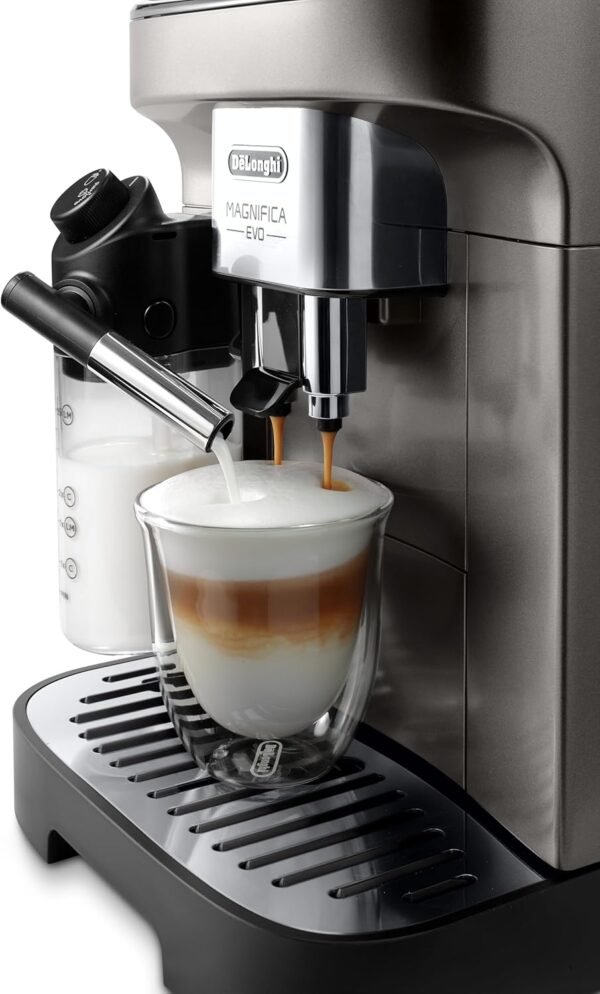 ⁦ماكينة القهوة De'Longhi اتوماتيكية Magnifica Evo + مطحنة 15 بار⁩ - الصورة ⁦3⁩