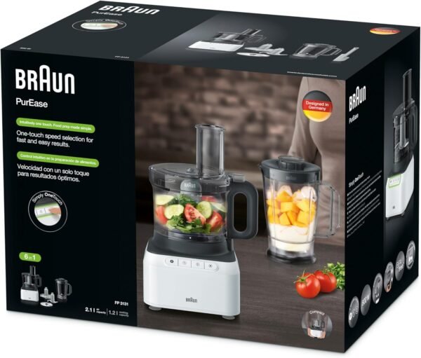 ⁦محضرة الطعام Braun بسعة 2.1 لتر وقوة 800 واط 4 قطع⁩ - الصورة ⁦12⁩