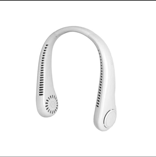 مروحة عنق محمولة بلا شفرات قابلة للشحن USB – تبريد شخصي يدوي 3 سرعات