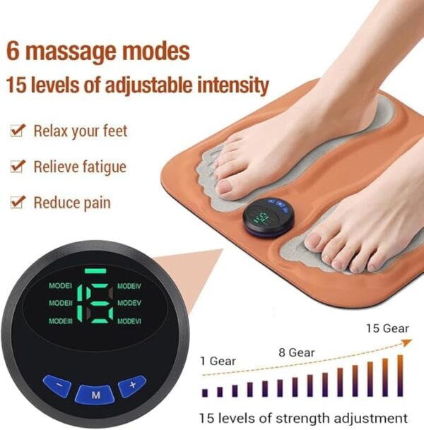 جهاز تدليك القدمين 6 أوضاع 15 مستوى قابل للطي وخفيف الوزن مع شاشة