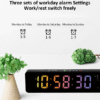 ساعة ديجتال رقمية مع 3 منبهات مستقلة سطوع قابل للتعديل 12/24H