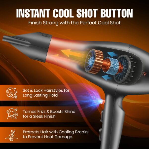 سشوار الشعر VGR لصالونات بقوة 2400 واط و 3 مستويات حرارة و2 سرعات