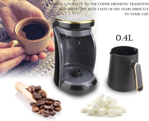 ماكينة القهوة التركية 4 اكواب حماية من الفوران والغليان الجاف Sonashi