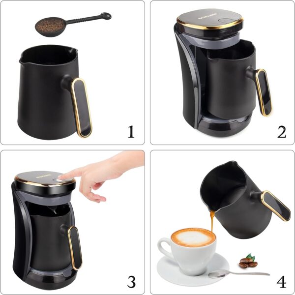 ماكينة القهوة التركية 4 اكواب حماية من الفوران والغليان الجاف Sonashi