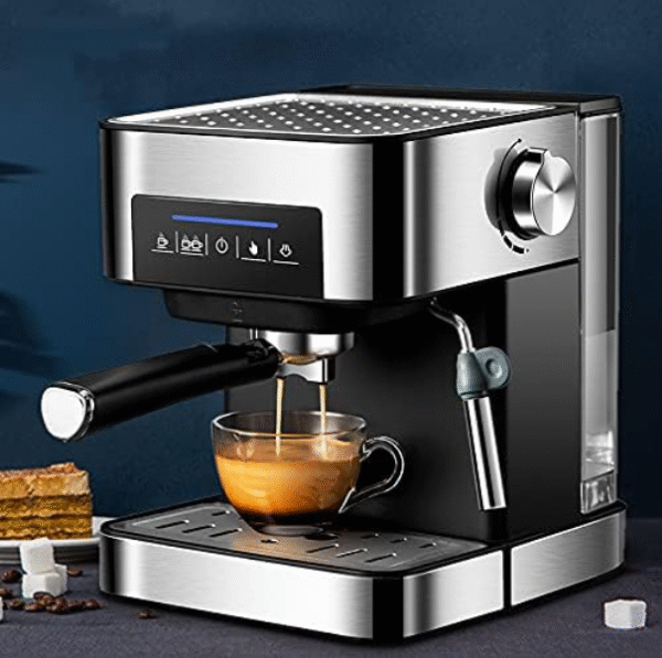 ماكينة القهوة + صانعة رغوة للحليب 15 بار بسعة 1.8 لتر Sonashi