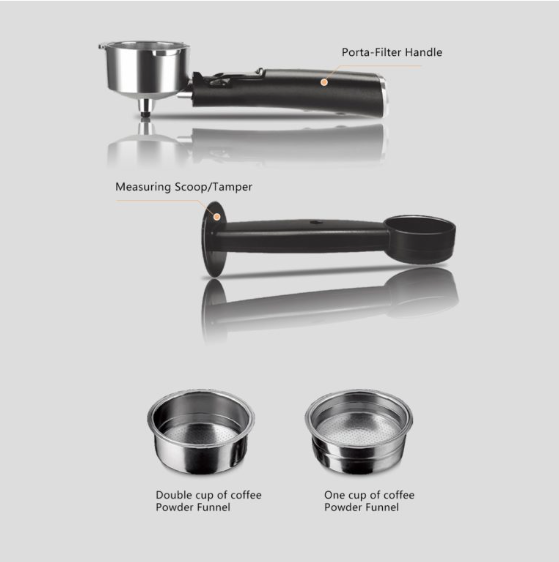 ماكينة القهوة + صانعة رغوة للحليب 15 بار بسعة 1.8 لتر Sonashi