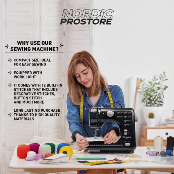 ماكينة خياطة منزلية متعددة الوظائف 12 غرزة مدمجة (2) ماكينة خياطة منزلية متعددة الوظائف 12 غرزة مدمجة