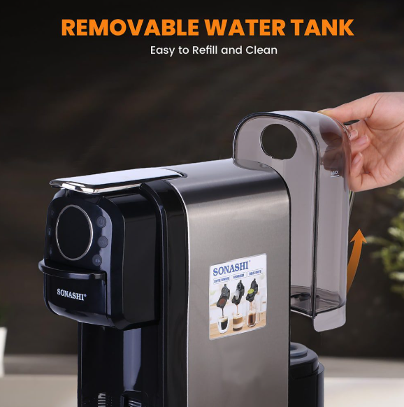 ماكينة Sonashi صنع القهوة كبسولات وبودرة ضغط 20 بار